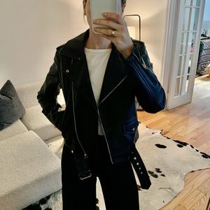 Zara faux leather moto jacket size small